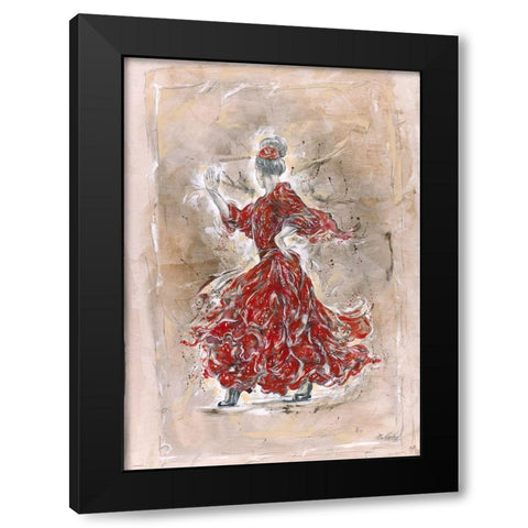 Flamenco Darker Red Black Modern Wood Framed Art Print by Wiley, Marta