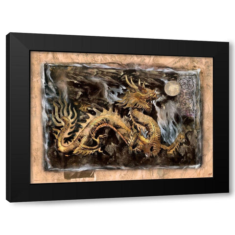 Dragon Moon Black Modern Wood Framed Art Print by Wiley, Marta