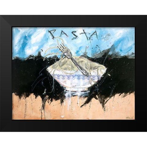 Pasta I Black Modern Wood Framed Art Print by Wiley, Marta