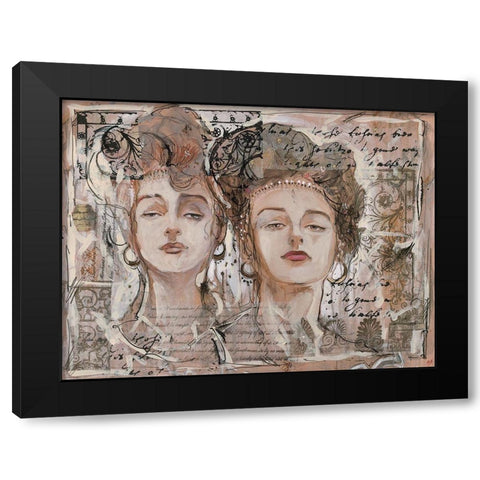 Beauty- Golden Black Modern Wood Framed Art Print with Double Matting by Wiley, Marta