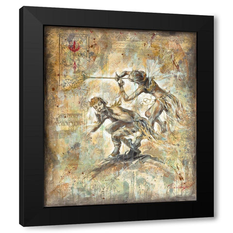 Flute Players Hue Variation Black Modern Wood Framed Art Print with Double Matting by Wiley, Marta