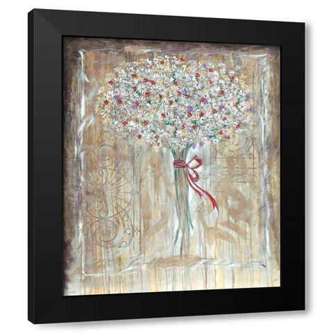 Floral different hues Black Modern Wood Framed Art Print by Wiley, Marta