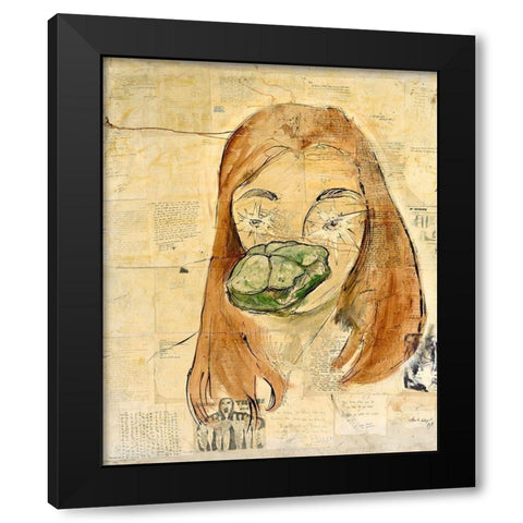 Peyote Black Modern Wood Framed Art Print by Wiley, Marta