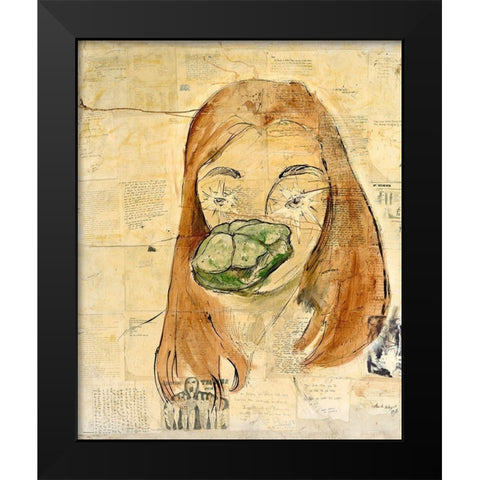 Peyote Black Modern Wood Framed Art Print by Wiley, Marta