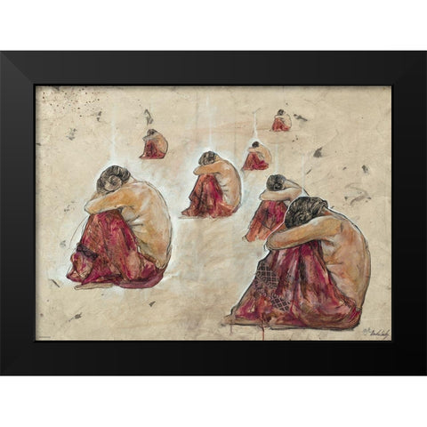 Indian Red Skirt Black Modern Wood Framed Art Print by Wiley, Marta