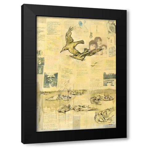 Dont Fly To Close- youll fuse your wings Black Modern Wood Framed Art Print by Wiley, Marta