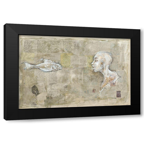 Hook- different border Black Modern Wood Framed Art Print by Wiley, Marta