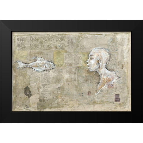 Hook- different border Black Modern Wood Framed Art Print by Wiley, Marta