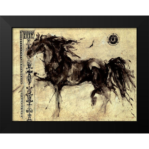 Lepa Zena- Crackle Border Black Modern Wood Framed Art Print by Wiley, Marta