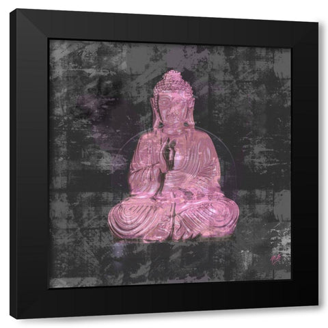 Pink Buddah Black Modern Wood Framed Art Print with Double Matting by Wiley, Marta