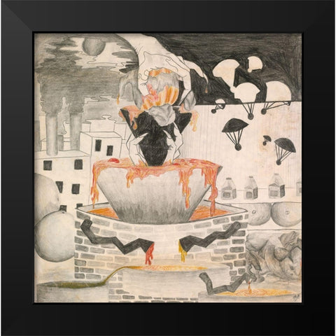 Death Of An Orange- 9 years old Black Modern Wood Framed Art Print by Wiley, Marta