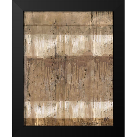 Beige Abstract Black Modern Wood Framed Art Print by Wiley, Marta