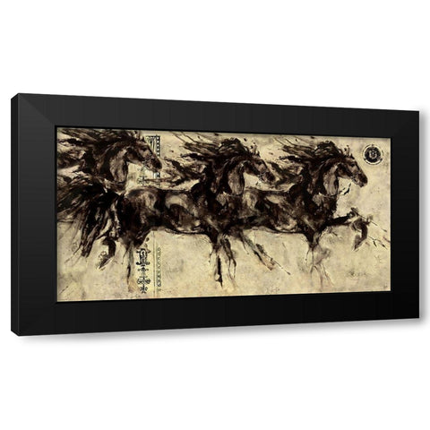 Lepa Zena Running Black Modern Wood Framed Art Print by Wiley, Marta