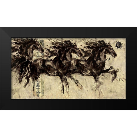 Lepa Zena Running Black Modern Wood Framed Art Print by Wiley, Marta