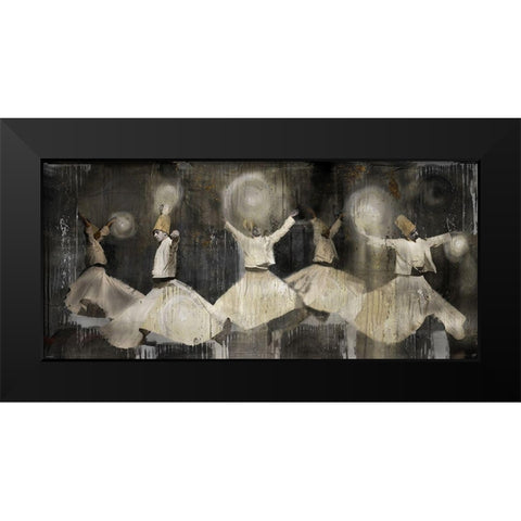 Sufi Dancer Men II Black Modern Wood Framed Art Print by Wiley, Marta