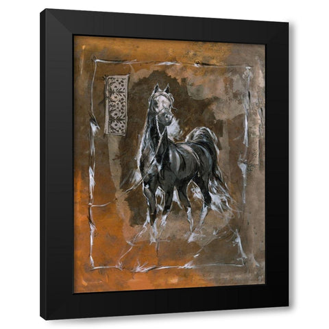 Horse Sepia Black Modern Wood Framed Art Print by Wiley, Marta