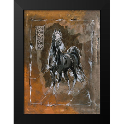 Horse Sepia Black Modern Wood Framed Art Print by Wiley, Marta