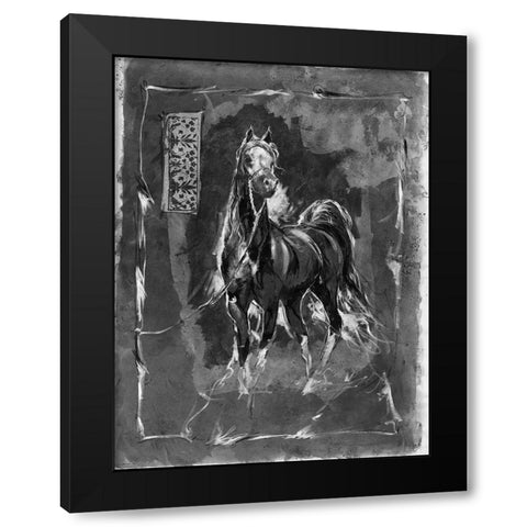 Horse BandW Black Modern Wood Framed Art Print with Double Matting by Wiley, Marta