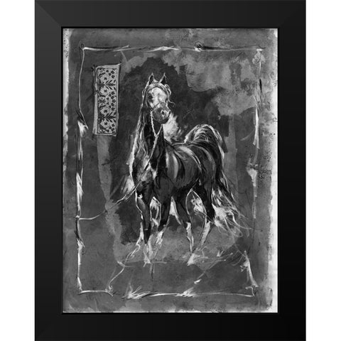 Horse BandW Black Modern Wood Framed Art Print by Wiley, Marta