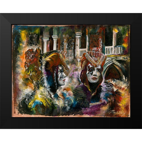 Venice Sepia tone Black Modern Wood Framed Art Print by Wiley, Marta