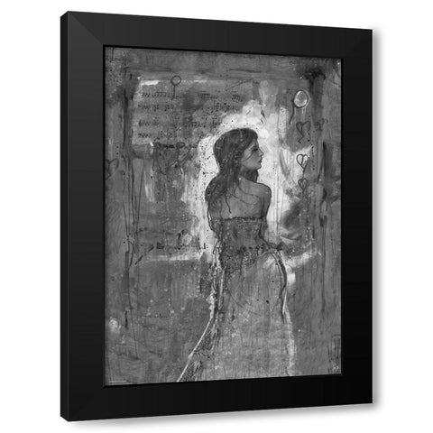 BandW Festive V Black Modern Wood Framed Art Print with Double Matting by Wiley, Marta
