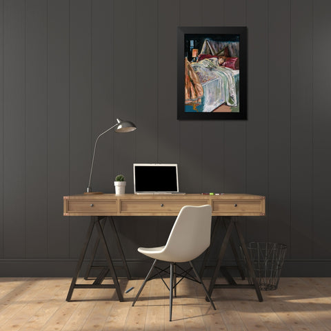 Colorful painting child Black Modern Wood Framed Art Print by Wiley, Marta