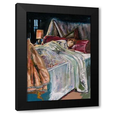 Colorful painting child Black Modern Wood Framed Art Print with Double Matting by Wiley, Marta