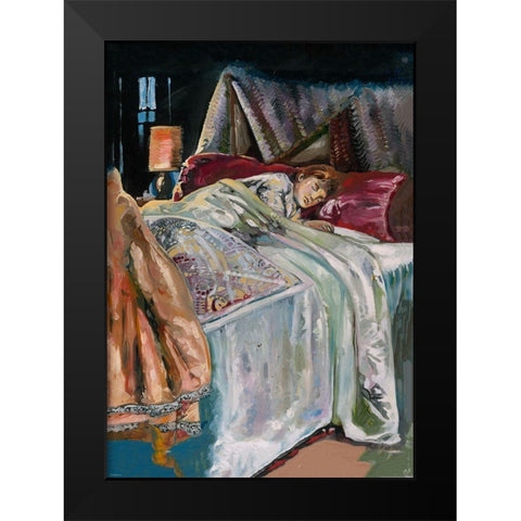 Colorful painting child Black Modern Wood Framed Art Print by Wiley, Marta