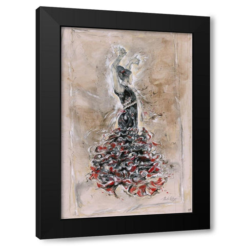 Dancer On Linen Black Modern Wood Framed Art Print by Wiley, Marta