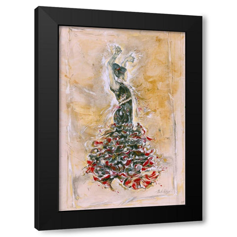 Sepia Flamenco Dancer Black Modern Wood Framed Art Print by Wiley, Marta
