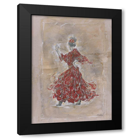 Red Flamenco, Beige Black Modern Wood Framed Art Print with Double Matting by Wiley, Marta