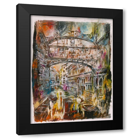Gray Tones Venice Black Modern Wood Framed Art Print by Wiley, Marta