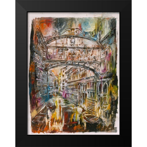Gray Tones Venice Black Modern Wood Framed Art Print by Wiley, Marta
