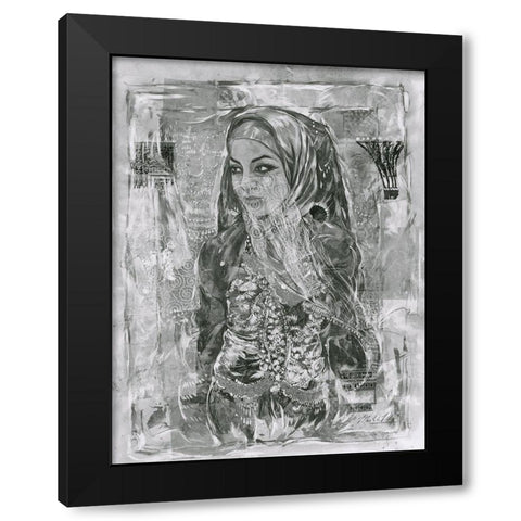 BandW Woman Black Modern Wood Framed Art Print by Wiley, Marta