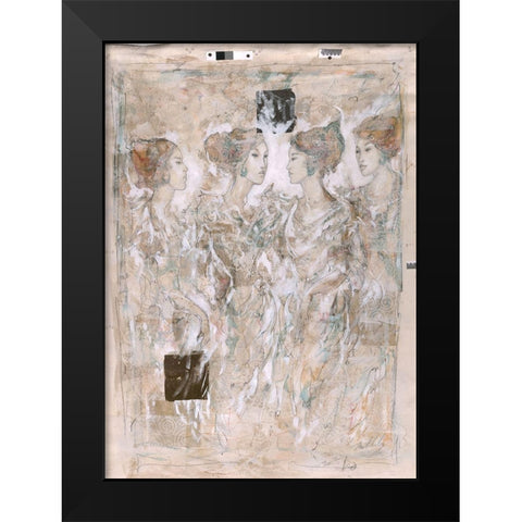 Beige, Ballerina Black Modern Wood Framed Art Print by Wiley, Marta