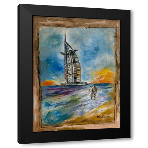 Dubai, Color Black Modern Wood Framed Art Print by Wiley, Marta