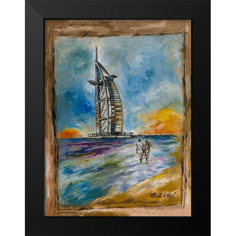 Dubai, Color Black Modern Wood Framed Art Print by Wiley, Marta