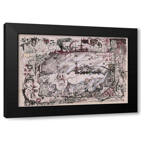 Clock Black Modern Wood Framed Art Print with Double Matting by Wiley, Marta