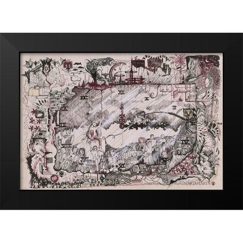 Clock Black Modern Wood Framed Art Print by Wiley, Marta