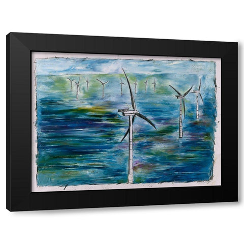 Wind Energy Black Modern Wood Framed Art Print by Wiley, Marta