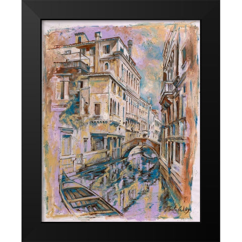 Beige, Venice Black Modern Wood Framed Art Print by Wiley, Marta