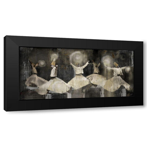 Sufi Dancer Male Black Modern Wood Framed Art Print with Double Matting by Wiley, Marta