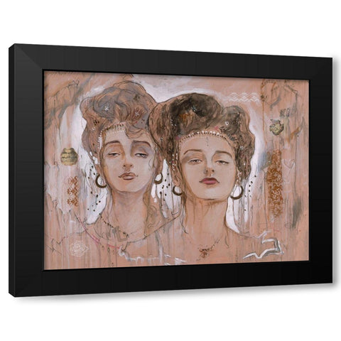 Two Ladies Black Modern Wood Framed Art Print with Double Matting by Wiley, Marta