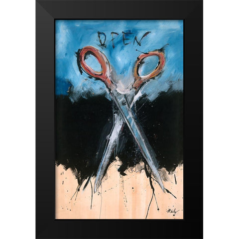 Open Black Modern Wood Framed Art Print by Wiley, Marta