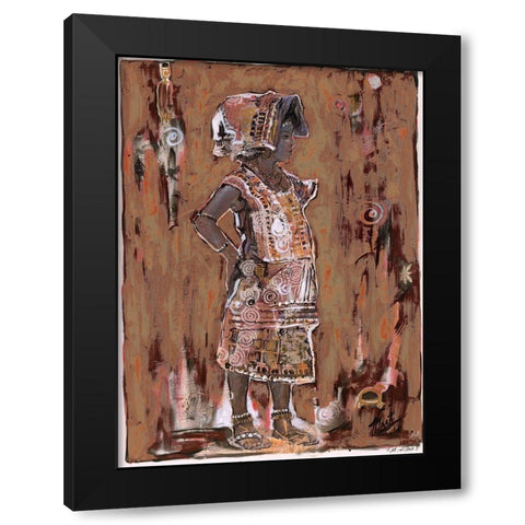 African Girl Black Modern Wood Framed Art Print by Wiley, Marta