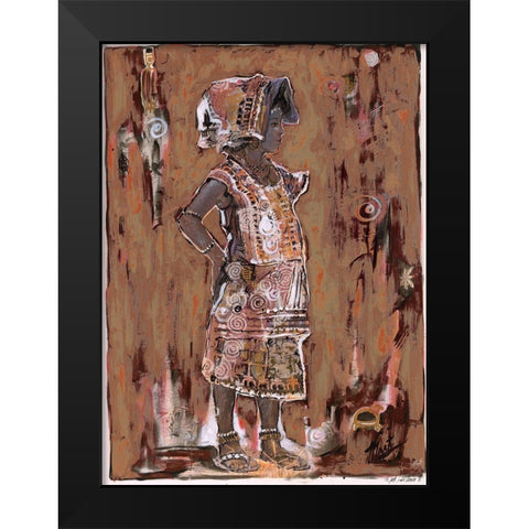 African Girl Black Modern Wood Framed Art Print by Wiley, Marta