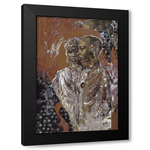 Sepia African Black Modern Wood Framed Art Print with Double Matting by Wiley, Marta