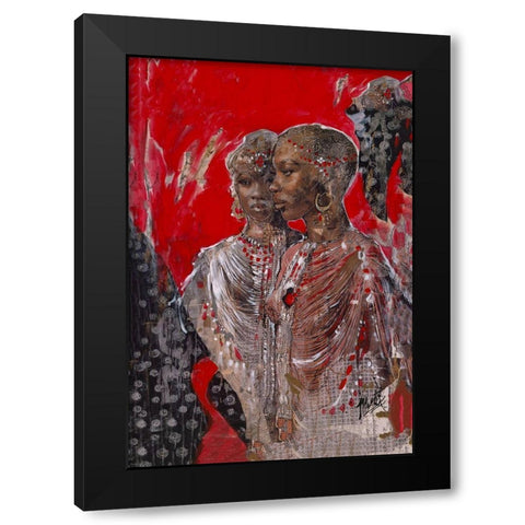 Cadmium Red African Black Modern Wood Framed Art Print with Double Matting by Wiley, Marta
