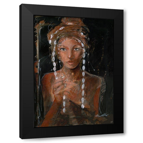 African Beauty Black Modern Wood Framed Art Print with Double Matting by Wiley, Marta
