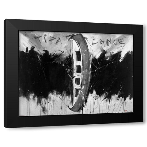 Tip A Canoe BandW Black Modern Wood Framed Art Print by Wiley, Marta